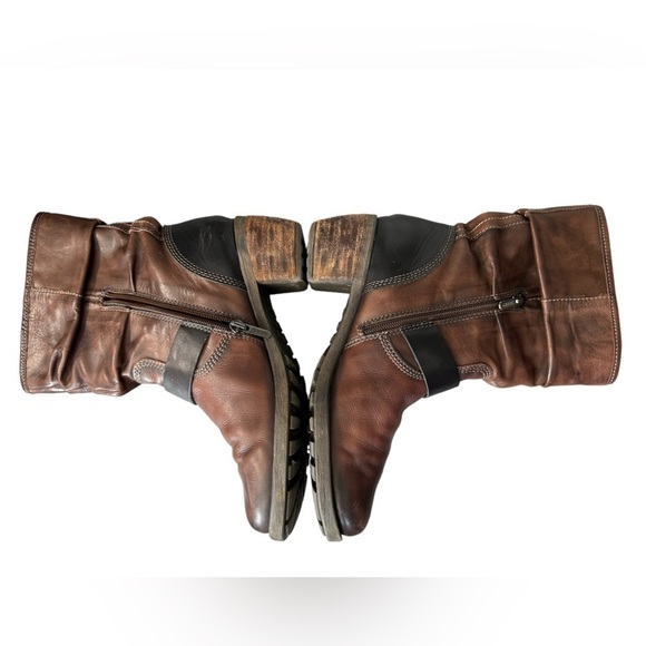 PIKOLINOS Soria Brown Two-Tone Leather Biker Boot Heeled - Picture 5 of 9